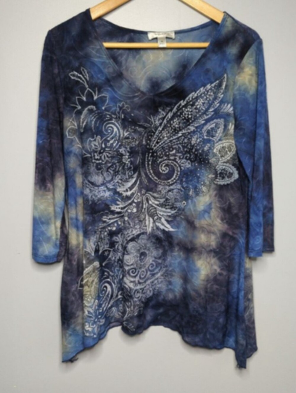 VTG Dressbarn Y2K Paisley Tie Dye Tunic Top Made in USA M